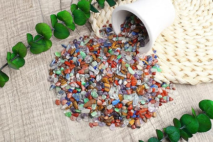 ZHIYUXI Chakra Crystal Chips Fish Tank Gravel Vase Filler Stones Crushed Crystals Gemstone Polished Healing Crystals Natural Quartz Stone 0.44lbs