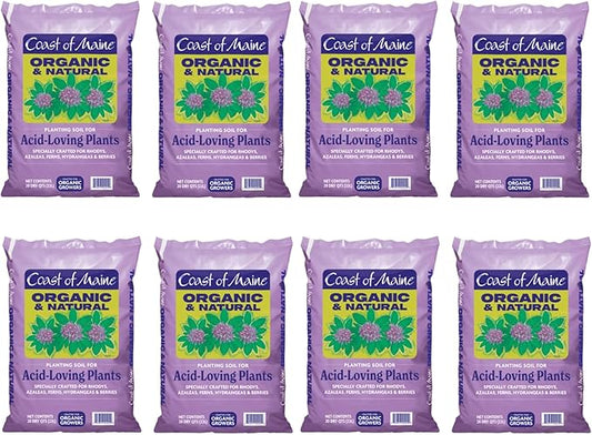 Coast of Maine Organic & Natural Planting Soil for Acid Loving Plants Azalea, Rhododendron & Berries - Premium Planting soil w/ Composted Manure, Sphagnum Peat Moss - Low pH, Enhanced Drainage (20 Qt)