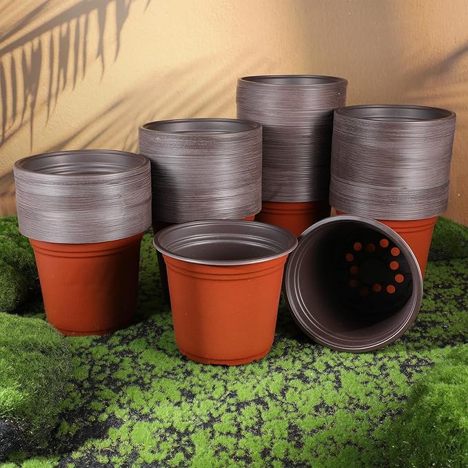 Hushee 1500 Pcs Plastic Plants Nursery Pots - Seed Starting and Seedling Planters With Drainage Holes for Indoor Outdoor Flower Transplanting