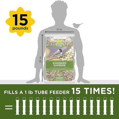 Audubon Park Songbird Supreme Wild Bird Seed for Outside Feeders, 15-lb. Bag