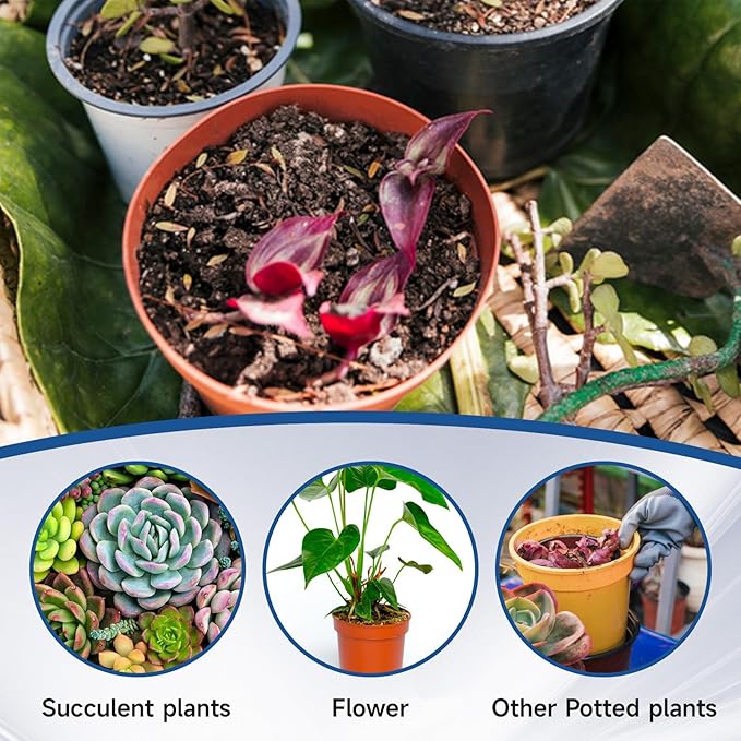 WFLNHB 100 Pack 8 Inch Nursery Pots Plastic Plant Pots Flexible Seedling Pot for Indoor and Outdoor Use