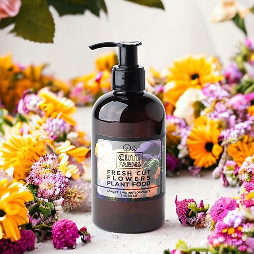 Fresh Cut Flower Food for Longer Lasting Blooms | Gentle Plant Food Concentrate (8 oz. Bottle)
