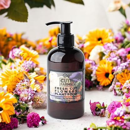 Fresh Cut Flower Food for Longer Lasting Blooms | Gentle Plant Food Concentrate (8 oz. Bottle)