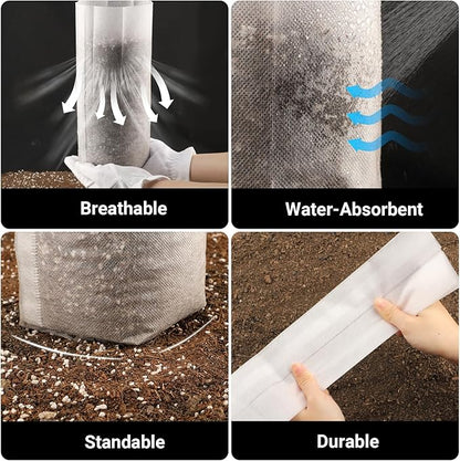 100pcs Nursery Bags for Plants - 7.87x13.77 inches Breathable Plant Grow Bags, Fabric Grow Seedling Pots for Vegetable, Fruit, Flower
