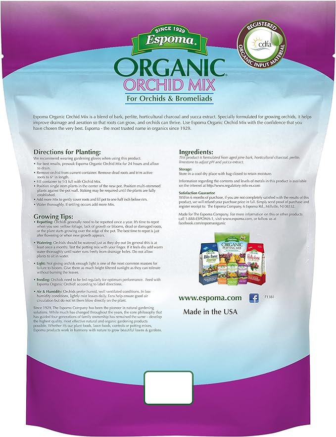 Espoma Organic Orchid Soil Mix 4qt Bag and Orchid! Liquid Plant Food Concentrate 8oz Bottle. Use for All Orchids - for Organic Gardening - Combo Pack