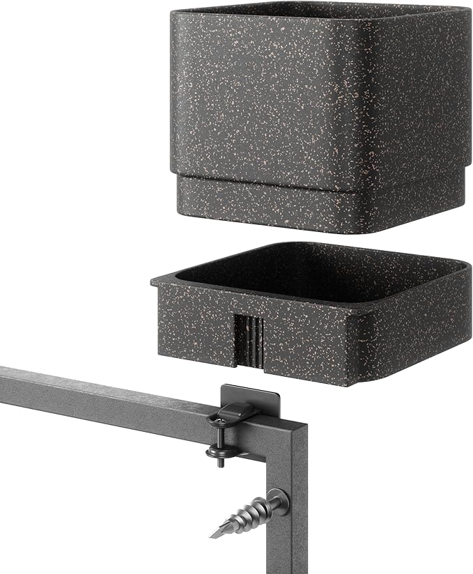 Umbra Cubiko Wall Planter with 4 Lightweight and Durable Pots (Black)