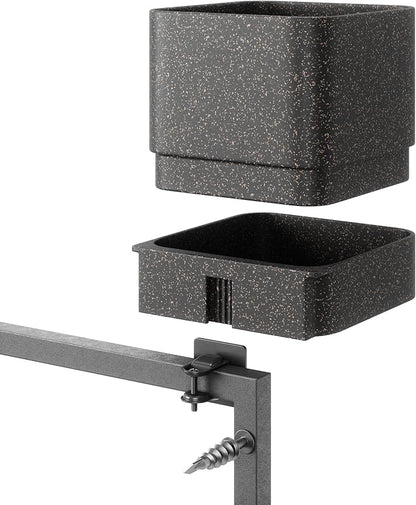 Umbra Cubiko Wall Planter with 4 Lightweight and Durable Pots (Black)