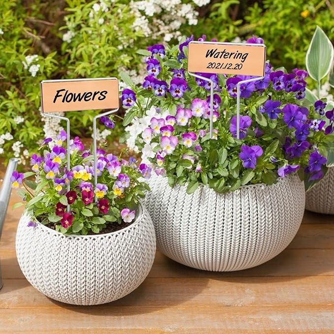 KINGLAKE GARDEN Copper Plant Labels 20 Pack Metal Plant Labels Copper Plant Tags Garden Labels Garden Large Metal Plant Tags Height 6.1" for Outdoor Indoor Plant