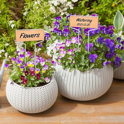 KINGLAKE 20 Pcs Copper Metal Plant Labels Garden Plant Tags for Plants Herb Seedlings
