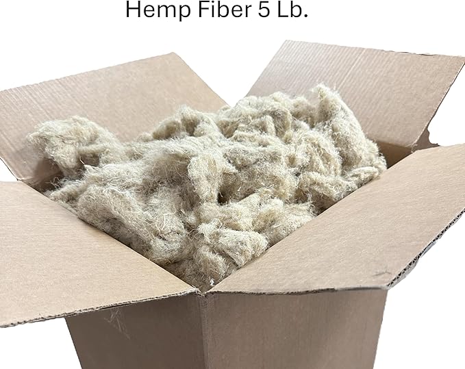Hemp Nesting Fiber - 5 lb Chicken Nest Box Pad Hemp Fiber Fill - Absorbent DUST Free- Egg Laying Chickens coop, Horse stall, Rabbit, Reptile, Hamster, Cage Fibre, FiberFill Washable - Grown in USA