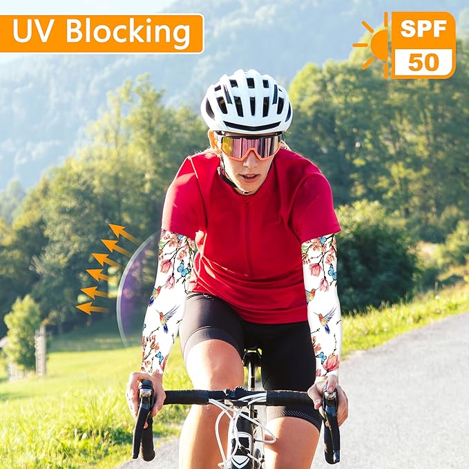 Garden Sleeves for Women Boho Gardening Sleeves with Thumb Holes UV Sun Protection Arm Sleeves for Women