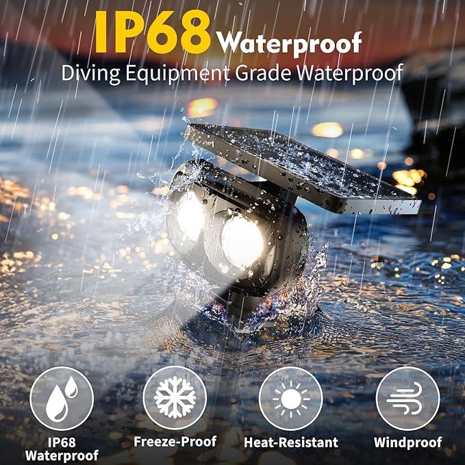 Solar Spot Lights Outdoor Waterproof IP68, RGB Colors Changing Solar Lights with 4 Lighting Modes, Solar Powered Lights Outdoor for Garden Yard Outside Landscape (4Pack)