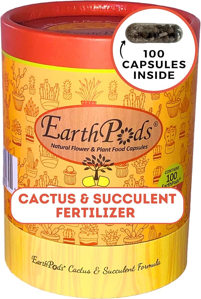 EarthPods® Organic Succulent & Cactus Fertilizer Spikes – 100 Plant Food Capsules - Made in USA
