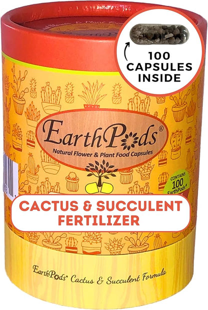 EarthPods® Organic Succulent & Cactus Fertilizer Spikes – 100 Plant Food Capsules - Made in USA