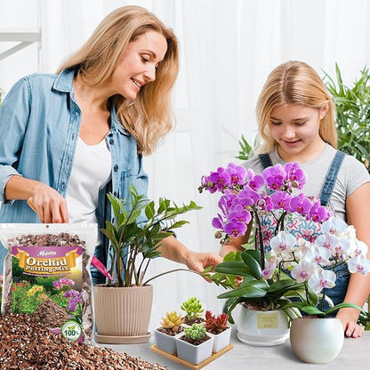 Orchid Bark Potting Mix - 18QT Natural Orchid Potting Mix for Repotting, Blended with Small Pine Bark and Perlite to Provide Ideal Ventilation and Good Drainage for Orchids and Other Potted Plants