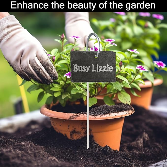 20Pack Silver Plant Label Hooks,Rust-Proof Garden Stake Markers, 30cm/11.81in Plant Sign Supports for Flowers, Planters, and Containers.