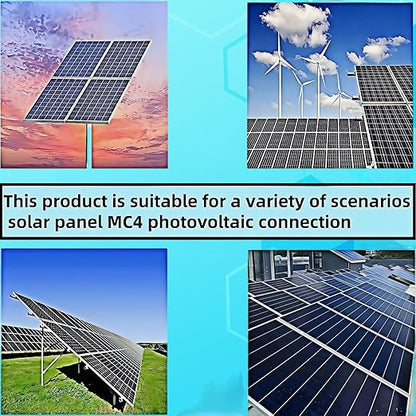 1 Pair Solar Y connectors 1 to 4-Turn Waterproof Parallel Solar connectors, 12AWG tinned Copper Solar Panel Cable Plug connectors (M/FFFF and F/MMMM)