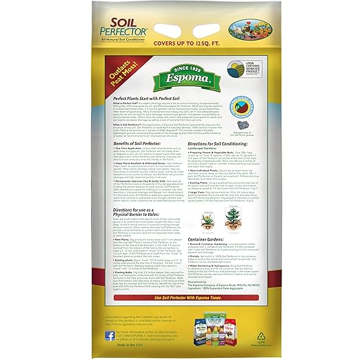 Espoma Soil Perfector Permanently Improves All Soils. A Simple One Time Application Prevents Compaction and Promotes Plant Root Growth. 30 lb. Bag. Pack of One