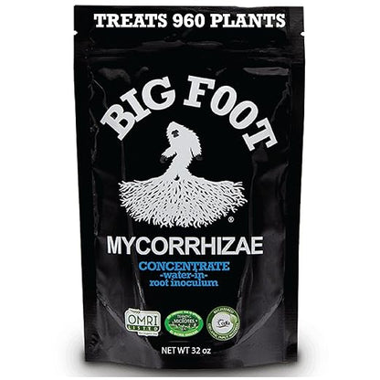 Big Foot Mycorrhizae for Plants, Potted Plants and Gardens - Concentrate Fully Dissolves in Water, Year Round Organic Fertilizer for Root Growth and Healthy Soil - 32 Ounces of Mycorrhizal Inoculant