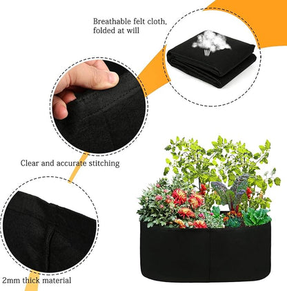 Firlar Fabric Raised Garden Bed, Fabric Raised Planting Bed Grow Bag, Fabric Pots Planting Pots for Herb Plants Flowers Vegetables, Black (35.4x35.4 Inch)