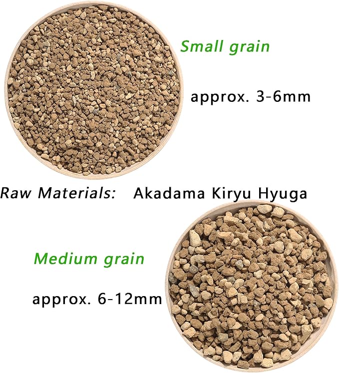 Japanese Akadama Kiryu Hyuga Bonsai Soil Mix, Premium All-Purpose Blend for Bonsai Tree Succulents Orchids and More - Medium Grain 6lb/4qt, Superior Aeration, Drainage & Water Retention