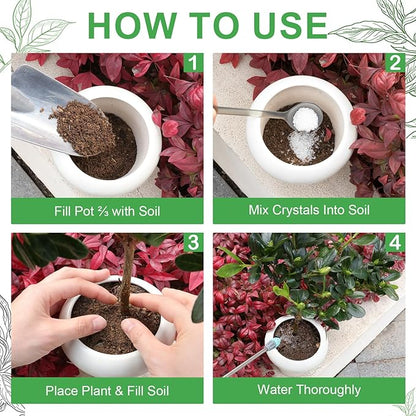 XSEINO 2.5LB Soil Moisture Crystals Water-Absorbing Hydrogel for Plants Solves Over and Under-Watering, Long-Lasting Water Retention to Keep Soil Moist Polymer Water Storage Crystals