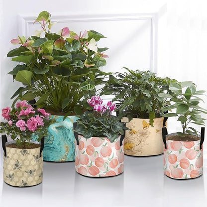 7 Gallon Sweet Pink Peaches Heavy Duty Grow Bag Breathable Planter Pot Containers with Handles for Potato/Tomato/Fruits/Vegetables/Flowers