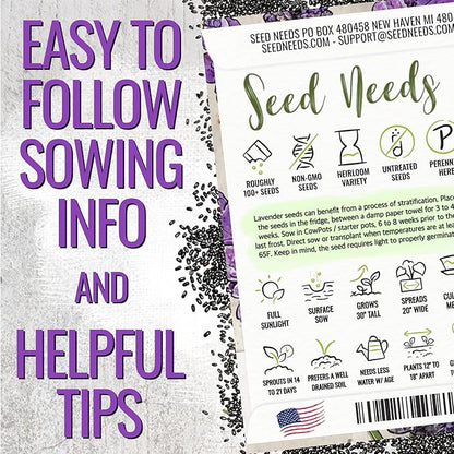 Seed Needs Lavender Seed Packet Favors - Thoughtful Gifts/Handouts for a Memorial or Funeral Service to Remember Loved Ones - Sowing Seeds in Remembrance (30 Packets)