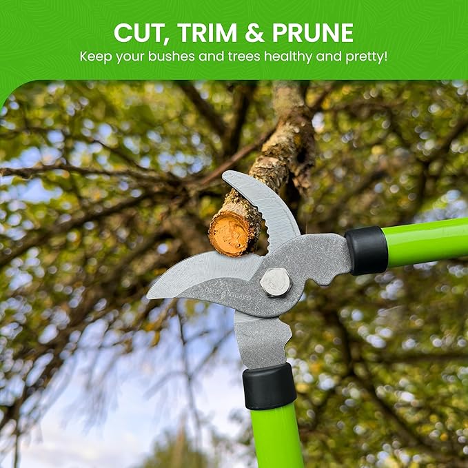 Garden Guru Bypass Loppers Tree Trimmer Clipper w/Telescopic Handle 15–22" - High Carbon Steel Blade Gardening Loppers Pruning Shear - Comfort Grip Handles – Branch Cutter (4 Pack)