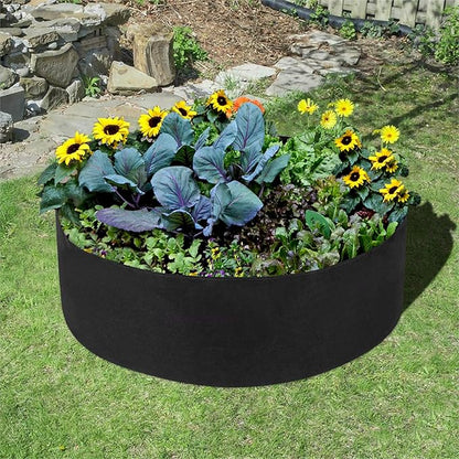 PovKeever Extra Large Fabric Raised Planting Bed, Round Raised Planter Garden Bed Bag for Herb Flower Vegetable Plants Size M（50 Gallon）