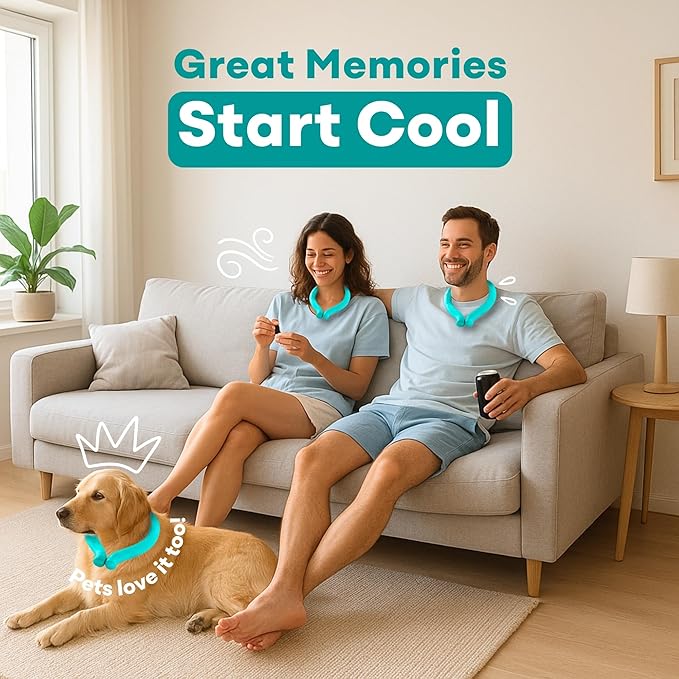 Medi Grade Neck Cooling Tube - Reusable, Instant Cooling Neck Ring - Mess-Free, Lightweight & Portable Ice Ring for Neck - No Power Needed - for Summer Heat Relief - 1 x Large - 6.1” x 7.3”