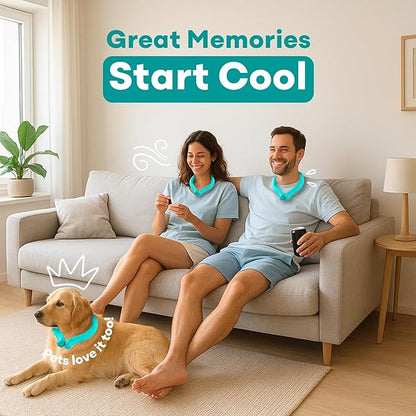 Medi Grade Neck Cooling Tube - Reusable, Instant Cooling Neck Ring - Mess-Free, Lightweight & Portable Ice Ring - No Power Needed - for Summer Heat Relief - 2 x Medium - 5.6” x 6.7”