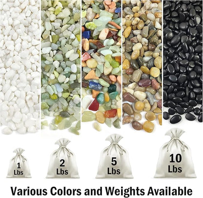 2 Pounds Pebbles for Plants, 3/8 Inch Polished Pea Gravel. Decorative Stones River Rocks for Succulent Soil Cover, Cactus, Aquarium, Vase and Outdoor Garden Landscaping