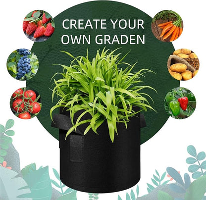 10 Gallon Grow Bags 30 Pack, Heavy Duty Thickened Nonwoven Fabric Pots with Handles, Plant Grow Bags for Vegetable/Flower/Plant/Fruits, Black
