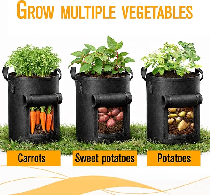 SunVara Potato Grow Bags 10 Gallon Grow Bags 5 Pack