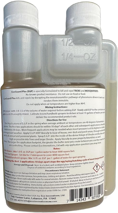 Mosquito Spray for Yard, Gentle but Effective Outdoor Insect Control, Kills Ticks on Contact, Natural Essential Oils, 8 OZ