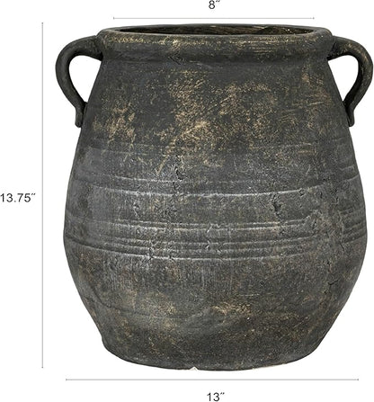 Creative Co-Op Whitewashed Terra-Cotta Urn, Grey