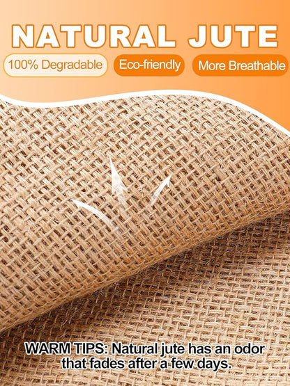 ANPHSIN 4Pcs Breathable Natural Burlap Bags - 24"x40" Reusable Thicken Jute Potato Onion Food Storage Sacks with Rope