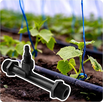 2Pcs 3/4 Inch Venturi Fertilizer Injector, Black Plastic Irrigation Mixer Tube, Agricultural Water System Device for Garden Farm Lawn