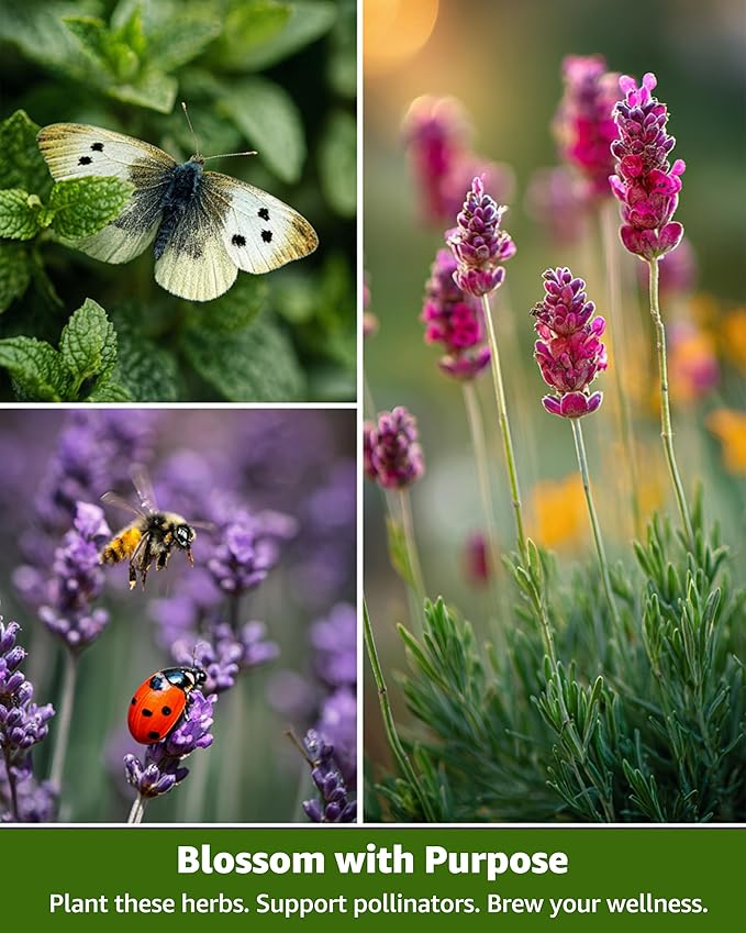 Medicinal & Tea Herb Seeds for Planting - 35 Non-GMO Heirloom Variety Pack for Indoor/Outdoor Garden: Anise, Bergamot, Borage, Fennel, Chamomile, Dandelion, Oregano, Hyssop, Catnip Seeds & More