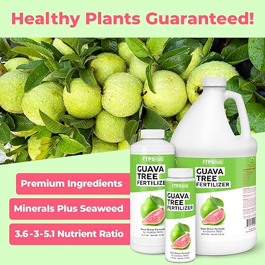 Guava Tree Fertilizer for Guava Trees, Great for White, Pink, and Red Guava Varieties, Liquid Fertilizer by TPS Plant Foods, 8 oz (250mL)