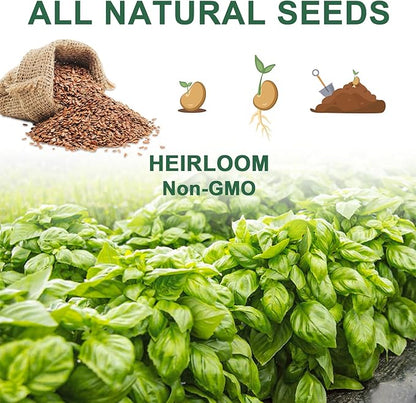 Herb Seed Pod Kit With Basil Mint Thyme Mixed, Grow Anything Seed Starter Pod Kit for Hydroponics Growing System with Plant Food, Seeds Included Genovese Basil, Italian Parsley, Oregano, Chive (8-Pod)