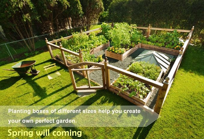 8x2 FT Raised Garden Bed Kit Elevated Wood Planter Garden Box Stand for for Backyard, Patio Outdoor Solid Wood