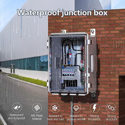 ABS Electrical Junction Box, Ventilated Design, Cable Grommets, IP65 Waterproof Enclosure, Indoor/Outdoor Use with Mounting Panel (Clear Cover, 11.8"x7.9"x5.1")