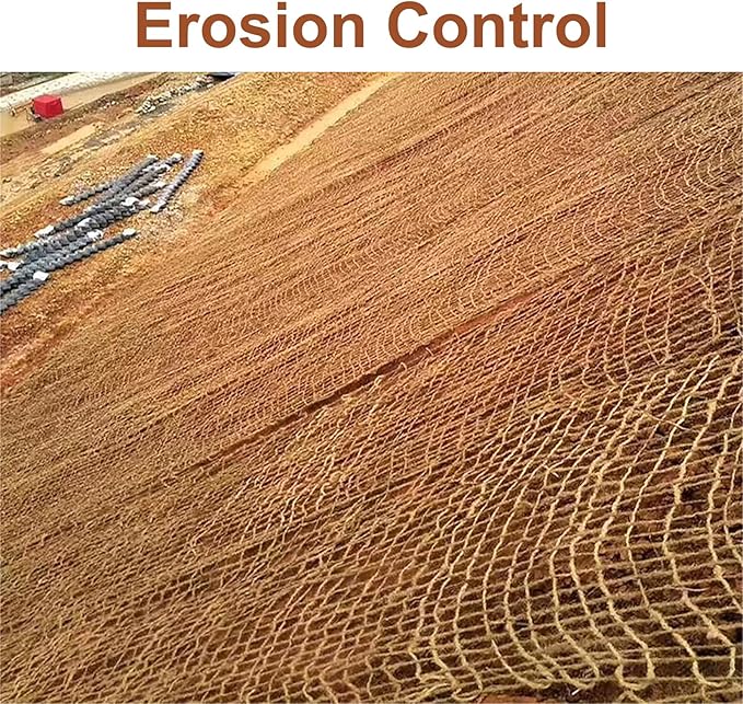 Agfabric Natural Jute Erosion Control 54''x150', Jute Netting Roll - 54 inch Wide x 150 Feet Long Soil Saver Mesh Blanket