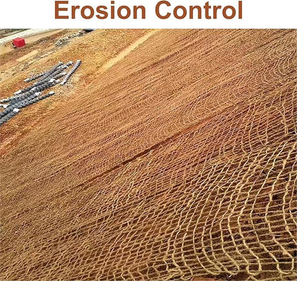 Agfabric Natural Jute Erosion Control 4x60ft, Jute Netting Roll -48 inch Wide x 60 Feet Long Soil Saver Mesh Blanket