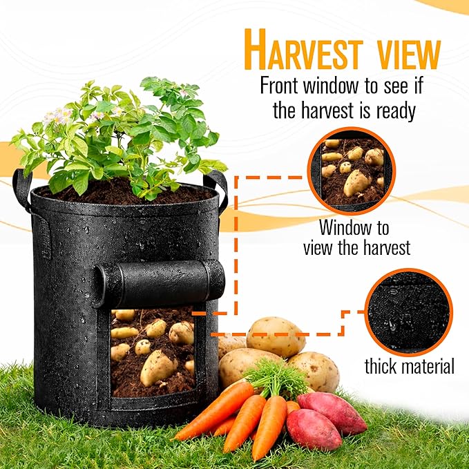 SunVara Potato Grow Bags 10 Gallon Grow Bags 5 Pack