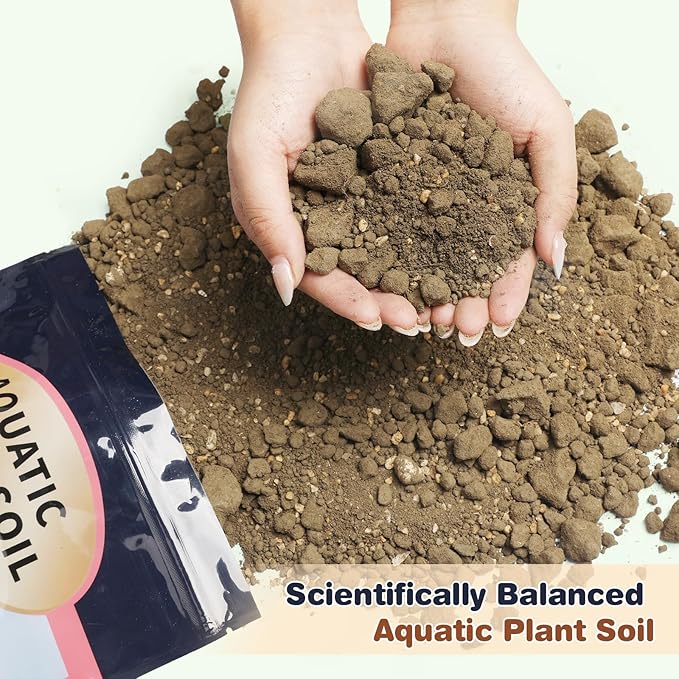 Aquatic Plant Soil & Aquarium Soil, Natural Organic Substrate for Water Plants - Safe for Fish, Nutrient-Rich Clay Base for Lotus & Water Lily (AquaticSoil, 6.6 LBS)