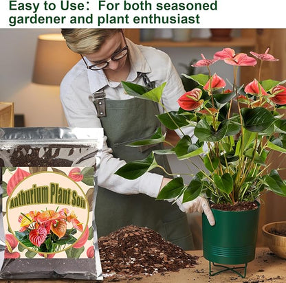 All-Natural Potting Soil for Anthurium & Indoor Plants 2qt - Enhanced Drainage, No Additives | Premium Indoor Plant Soil Mix