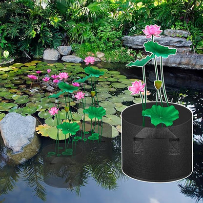 8 Pack Lily Plant Pots for Pond, Thickened Non-Woven Plant Fabric Pots with Handles, Durable Breathe Reusable Fabric Plant Bags for Aquatic Plants, Potato, Carrot, Onion, Flower